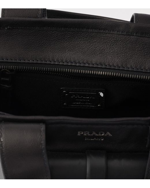 Prada Black Medium Leather Route Tote Bag