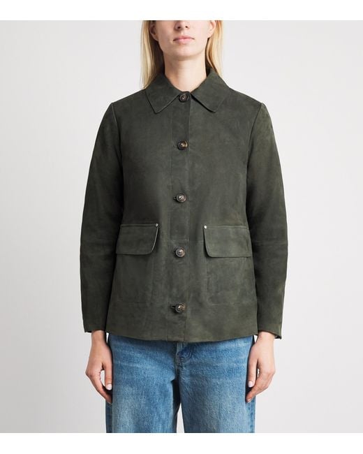 Vince Green Suede Barn Jacket