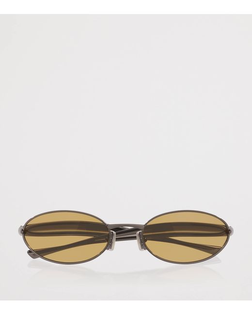 Bottega Veneta Metallic Oval Sardine Sunglasses