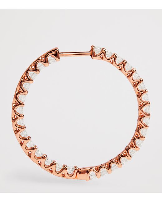 Harrods Metallic And Diamond Hoop Earrings