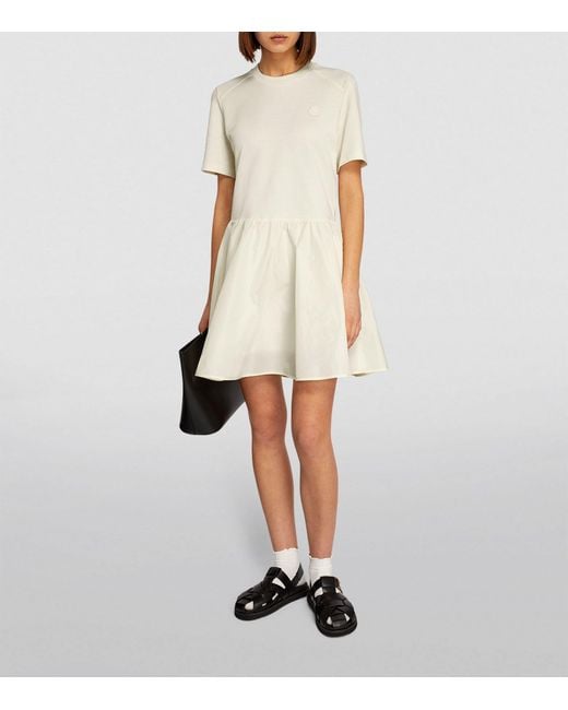 Moncler White Cotton T-shirt Mini Dress