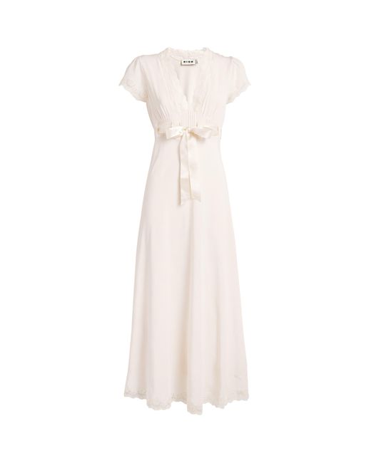 Rixo White Silk Marlice Midi Dress