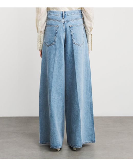 FRAME Blue The Drape Wide-Leg Jeans