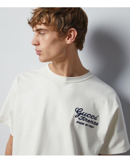 Gucci White Cotton Logo T-shirt