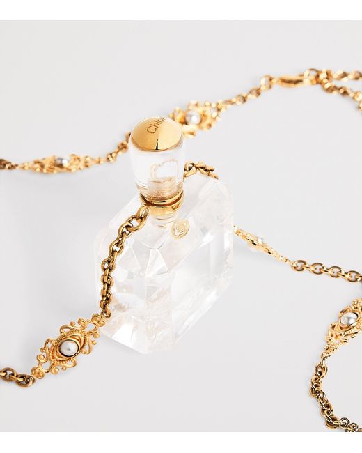 Chloé Metallic Victorian Pendant Necklace