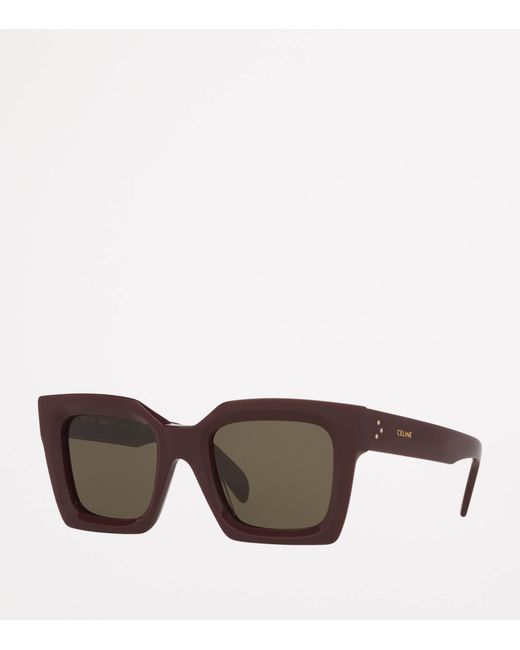Céline Brown Rectangular 3 Dots Sunglasses