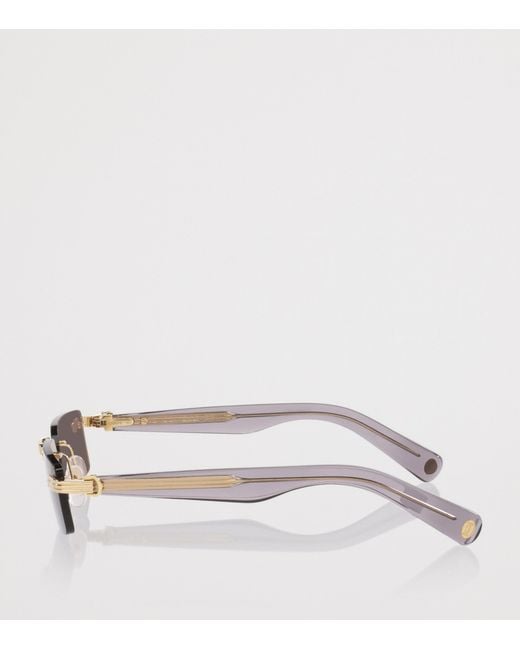 Cartier Metallic Narrow Rectangle Sunglasses for men