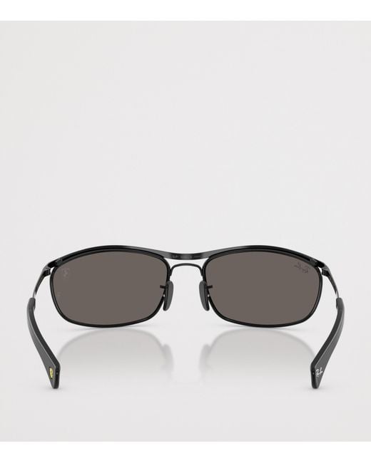 Ray-Ban Black Scuderia Ferrari Collection Oval Sunglasses