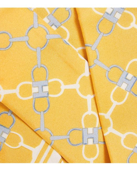 Harrods Metallic Silk Twill Snaffle Scarf