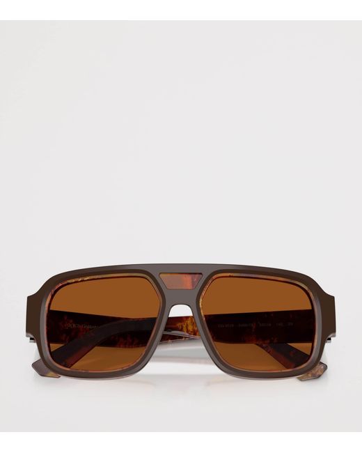 Dolce & Gabbana Brown Pilot Sunglasses for men