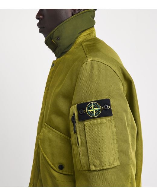 Stone Island Green Organic Cotton Bomber Jacket for men
