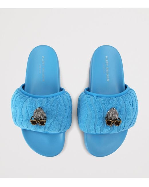 Kurt Geiger Blue Terry Eagle Puff Slides for men