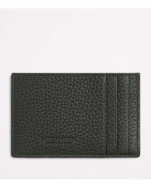 Bottega Veneta Black Grained Leather Intrecciato Card Holder for men