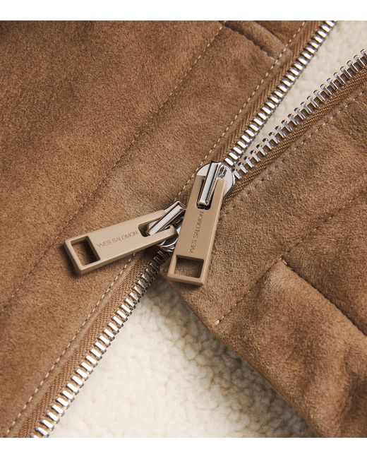 Yves Salomon Brown Shearling Reversible Hooded Jacket for men