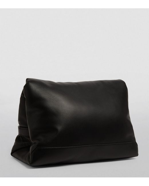 Victoria Beckham Black Leather Puffy Pouch Bag