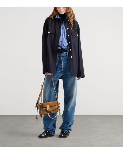 Prada Brown Small Leather Soft Sound Shoulder Bag