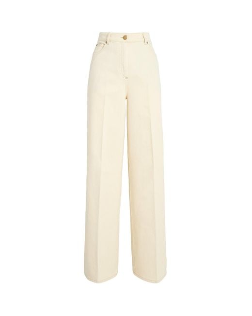 Agnona White Cotton-Cashmere Straight Jeans