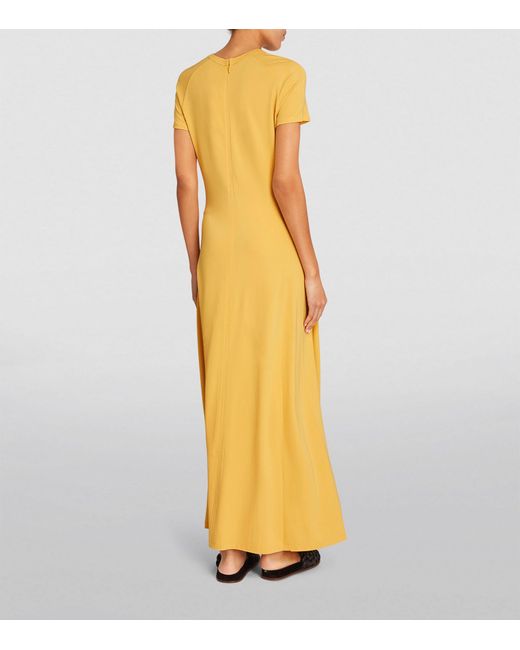 Totême  Yellow Short-sleeve Maxi Dress