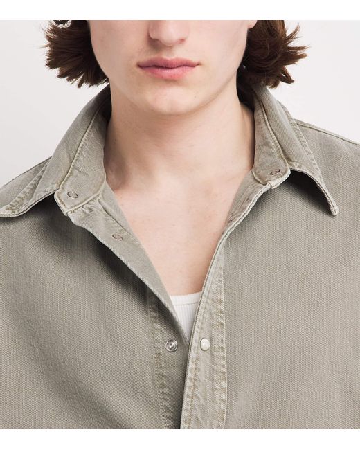 FRAME Gray Cotton-Blend Overshirt for men