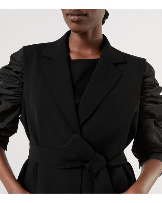 Marina Rinaldi Black Sleeveless Belted Blazer