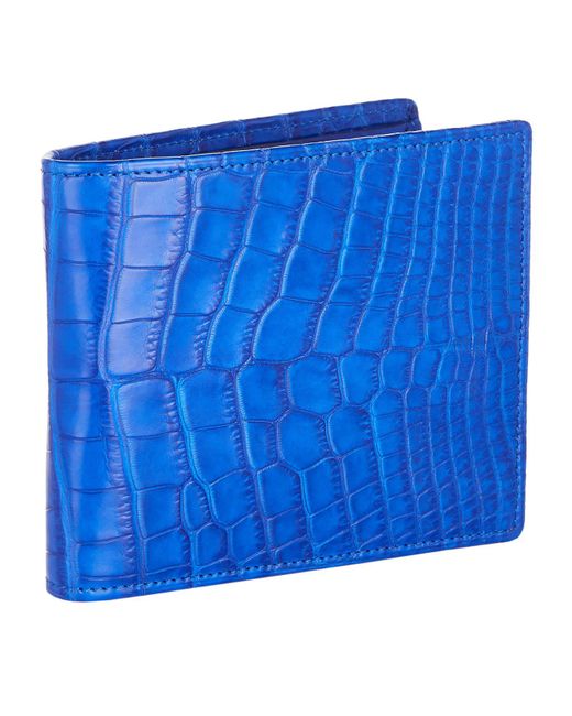 Zilli Blue Crocodile Bifold Wallet for men