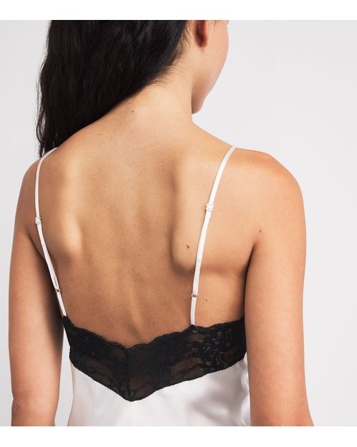 Loretta Caponi White Silk Lace-Detail Carrie Nightdress