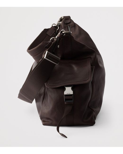 Prada Brown Leather Explore Shoulder Bag for men