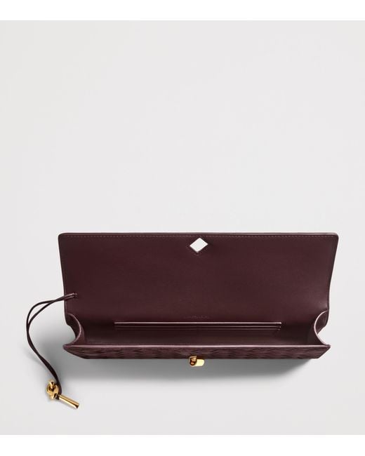 Bottega Veneta Purple Suede Andiamo Clutch Bag