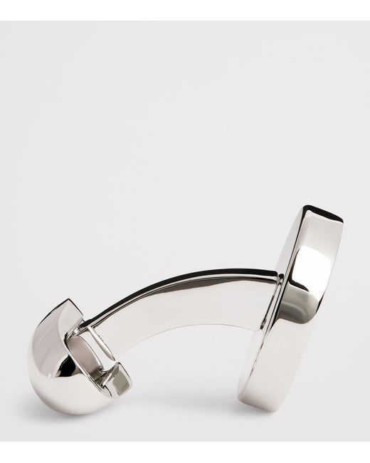 Babette Wasserman Black Rhodium-Plated Deco Onyx Cufflinks for men