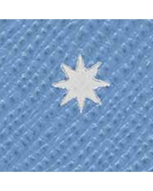 Smythson Blue Panama Leather Stars Card Holder