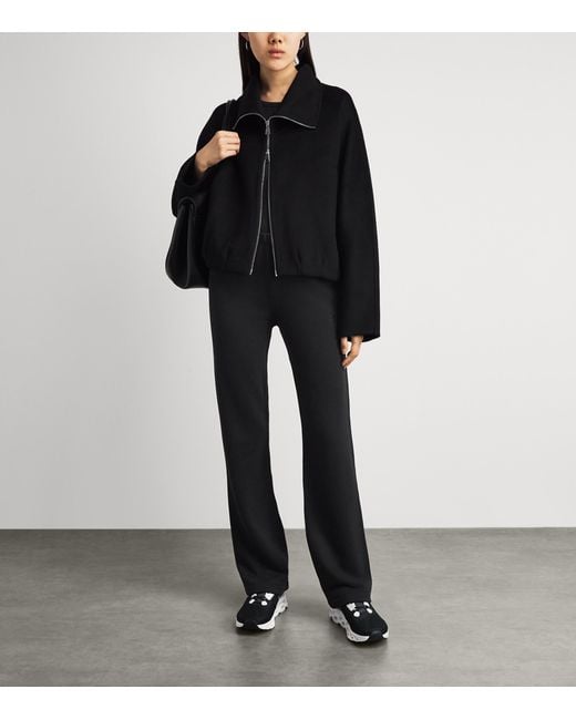 ÉTERNE Black Cotton-Modal Straight-Leg Sweatpants
