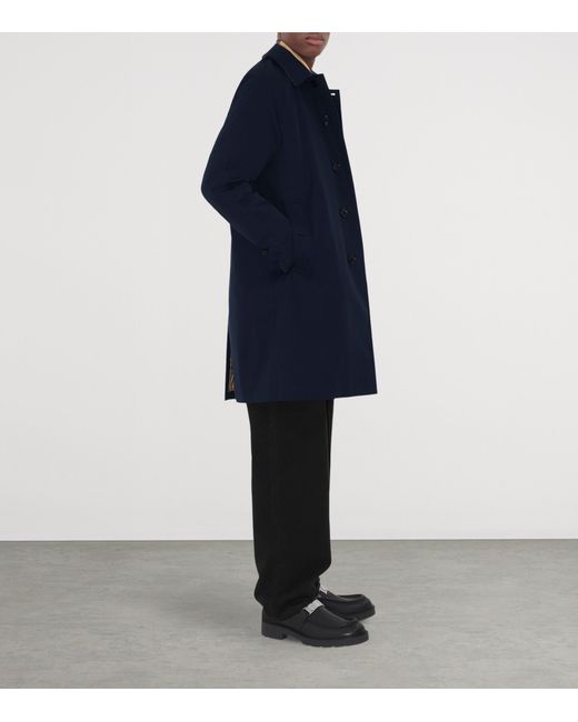 Burberry Blue Mid-Length Camden Heritage Car Coat for men