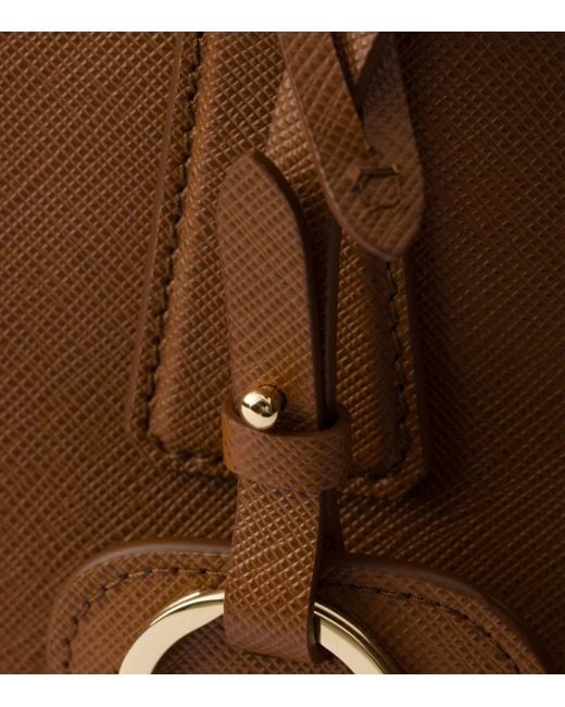 Prada Brown Large Saffiano Leather Galleria Top-Handle Bag