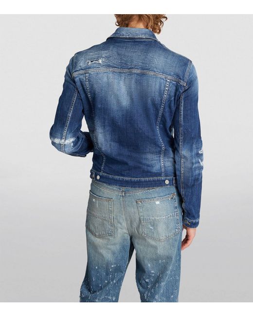 DSquared² Blue Distressed Denim Jacket for men