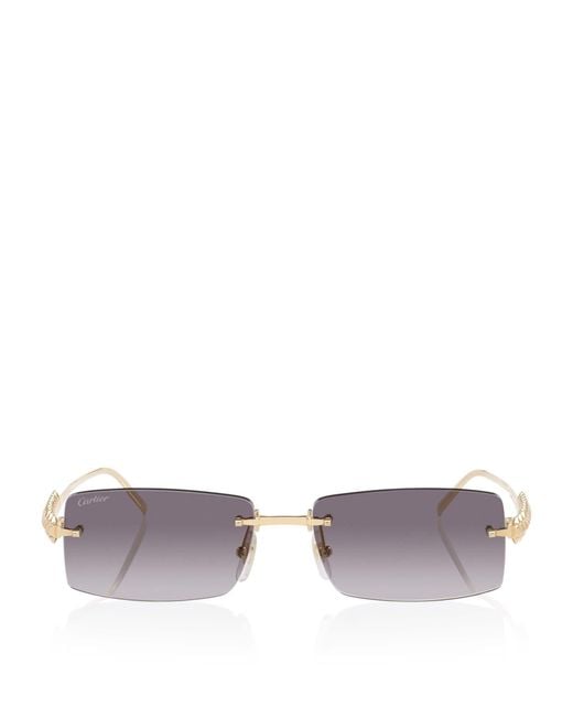 Cartier Metallic Clash De Rectangle Sunglasses