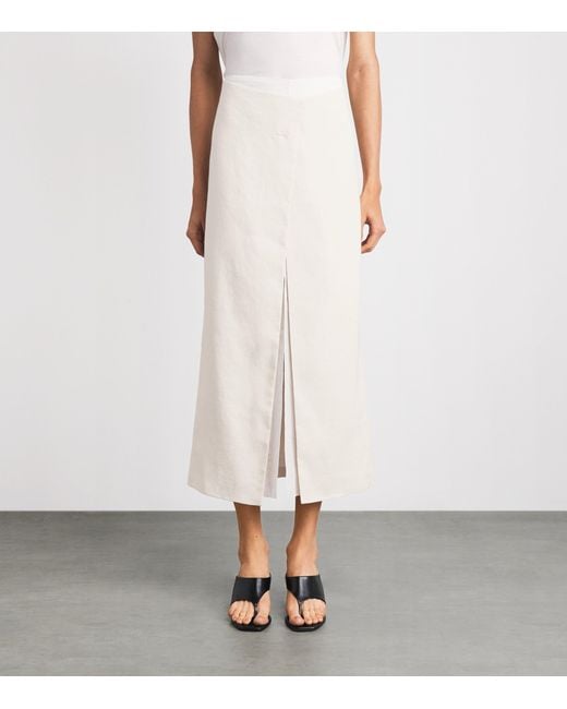 Khaite White Double-Layered Midi Skirt