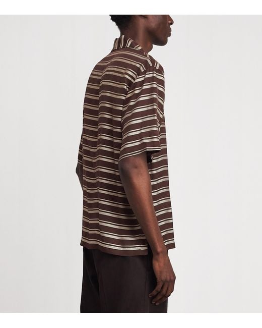 Sandro Brown Stripe Short-Sleeve Shirt for men