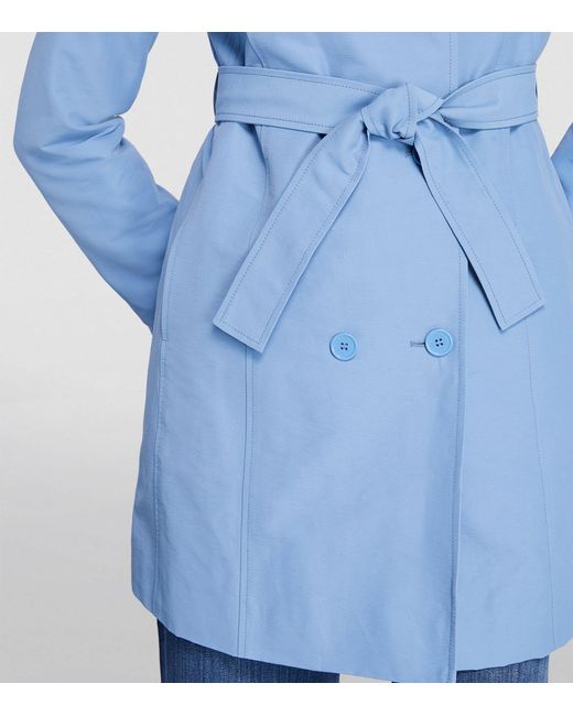 MAX&Co. Blue Short Belted Trench Coat