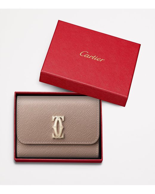 Cartier Natural Leather C De Mini Wallet