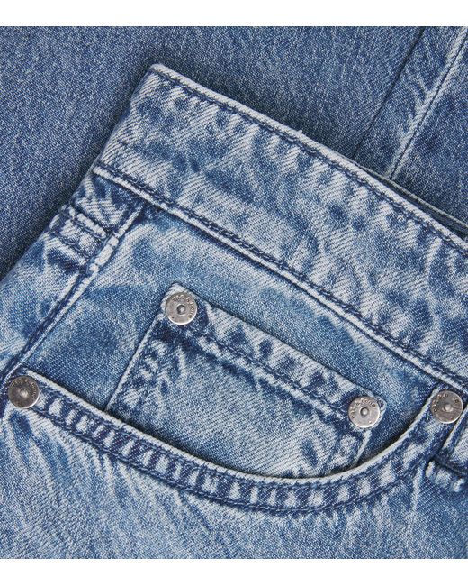 Rag & Bone Blue Logan Mid-Rise Wide-Leg Jeans