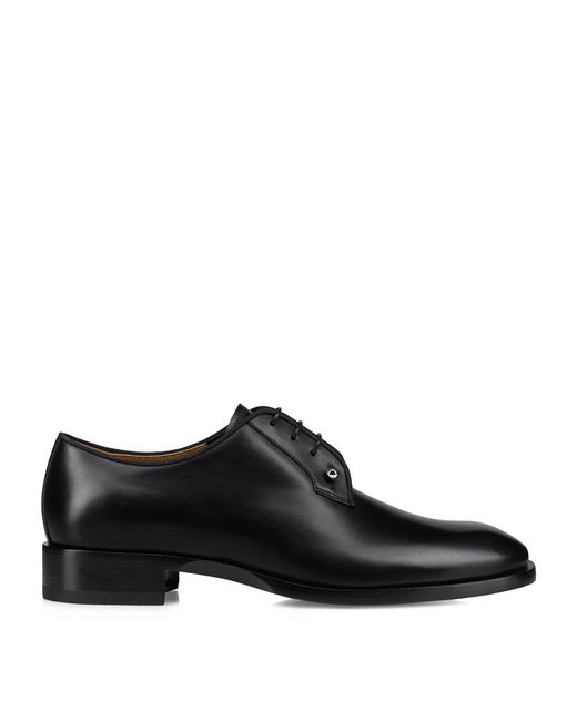 Christian Louboutin Black Chambeliss Leather Derby Shoes for men