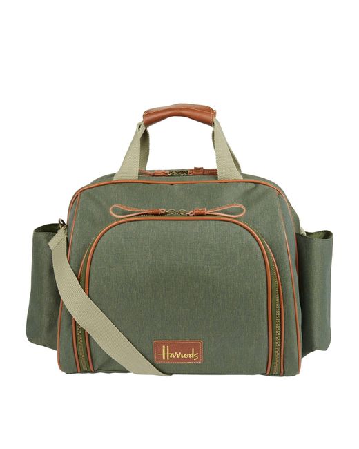 Harrods Green Filled Picnic Bag For Four