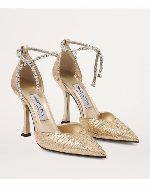Jimmy Choo Metallic Stevie 100 Crinkled Pumps