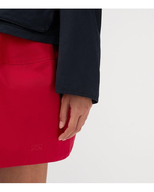Loewe Red Cotton-Silk Balloon Mini Skirt