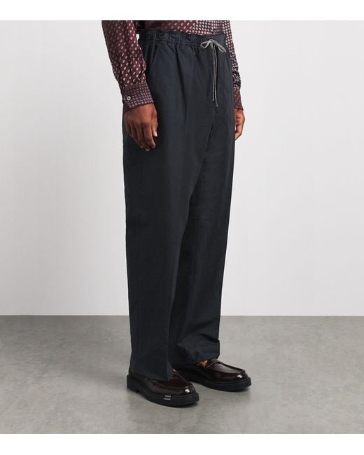 Maison Margiela Black Satin Drawstring Trousers for men