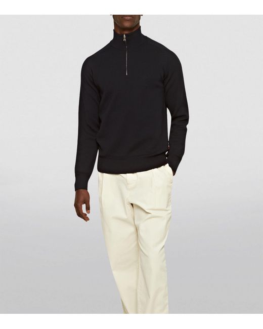 Orlebar Brown Blue Lennard Half-zip Sweater for men
