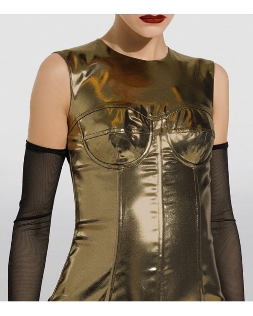 Dolce & Gabbana Metallic Lamé Corset Maxi Dress