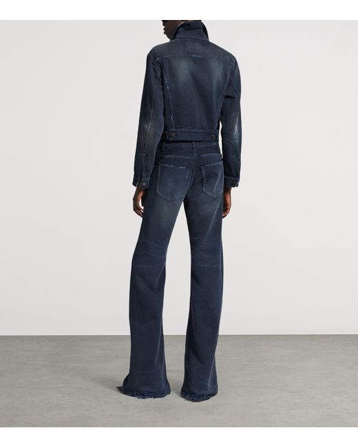 Balenciaga Blue Distressed Denim Jacket