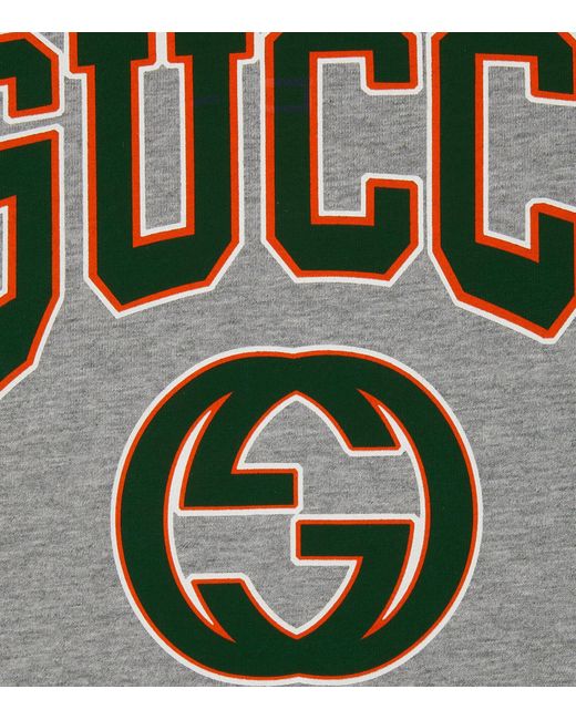 Gucci Gray Cotton Logo T-shirt for men