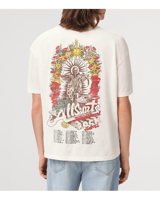 AllSaints White Organic Cotton Roque T-Shirt for men